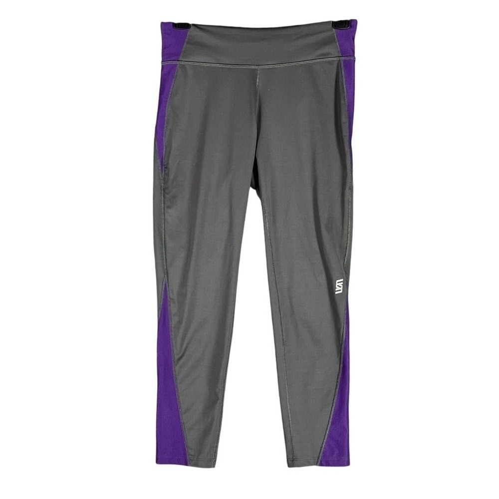 LMN Compression Leggings Womens XS Grey Purple Mesh Performance Training Pants